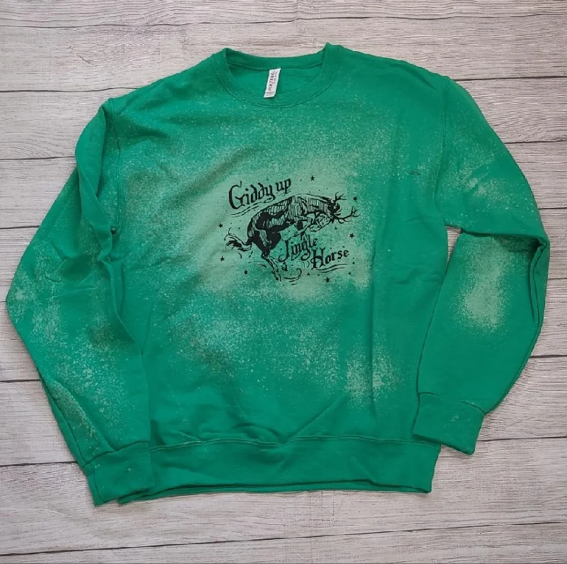 CrewneckknitGiddy Up Jingle Horse Crew Neck