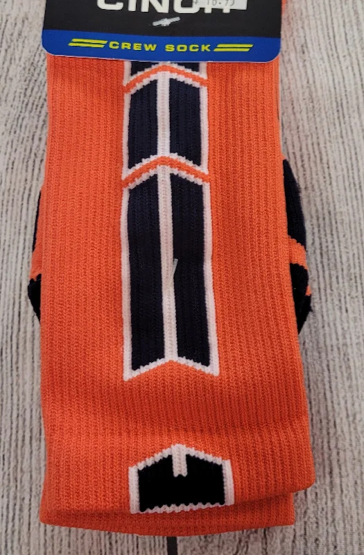 CrewnecksweaterCinch Men's Orange & Navy Crew Socks