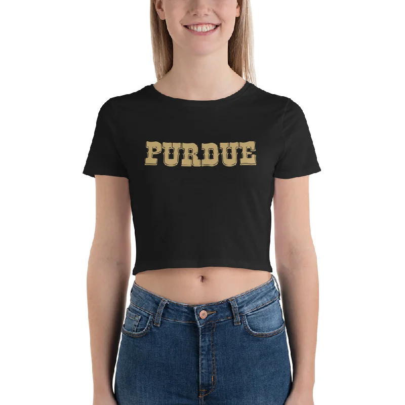 CroptopvibePurdue Western Crop Tee