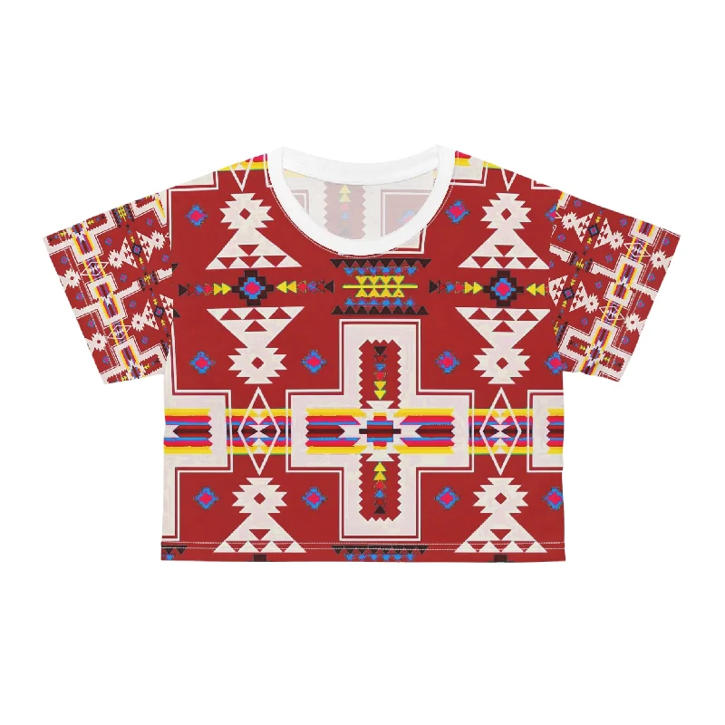 CroptopmodernRed native print Crop Tee (AOP)