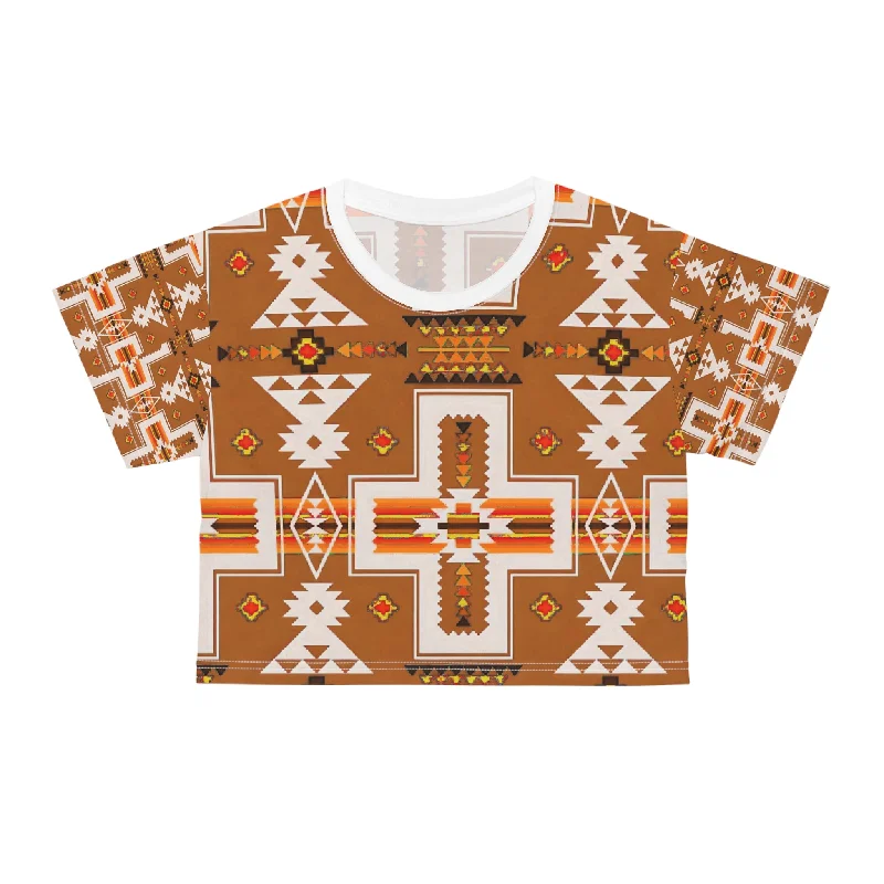 CroptopuniqueBrown native print Crop Tee (AOP)