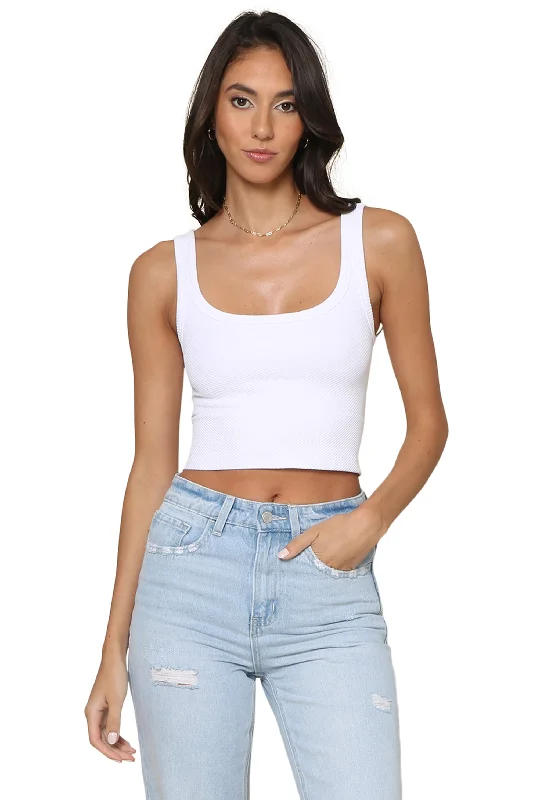 CroptopstripesChevron Ribbed Crop Top