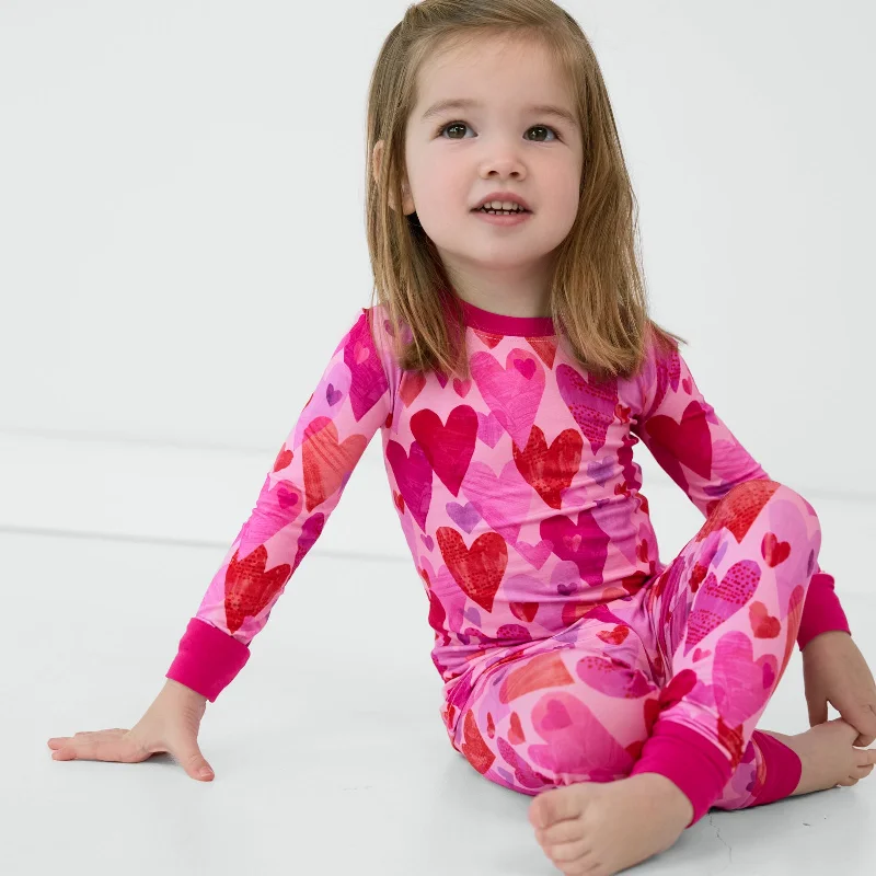 Pink Hearts & Crafts Two-Piece Pajama Set