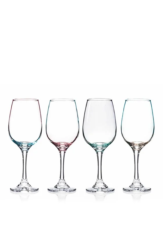 Newgrange Living Set of 4 Two Tone Colour Wine Glasses