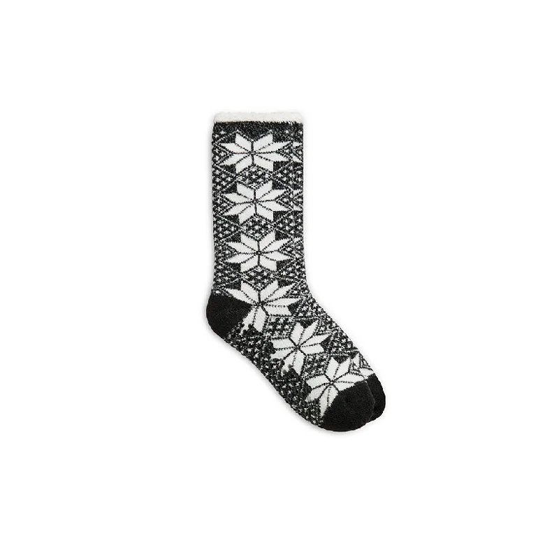 CrewneckminimalSnowflake Cozy Lined Lounge Crew Sock