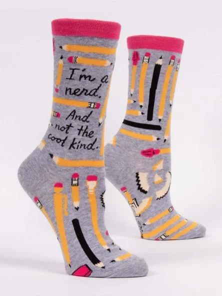 CrewneckdataBlue Q Nerd Women's Crew Socks