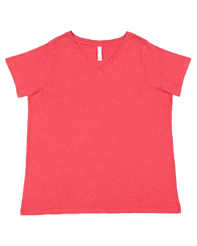 LAT 3817 Ladies' Curvy V-Neck Fine Jersey T-ShirtFitted Shirts