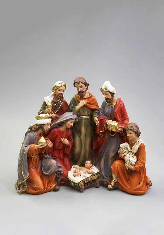 Verano Traditional Nativity Set, Brown Multi