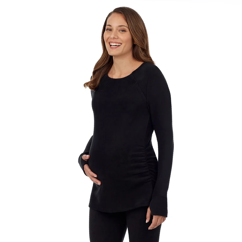 CrewneckuniqueFleecewear With Stretch Maternity Snap Front Crew