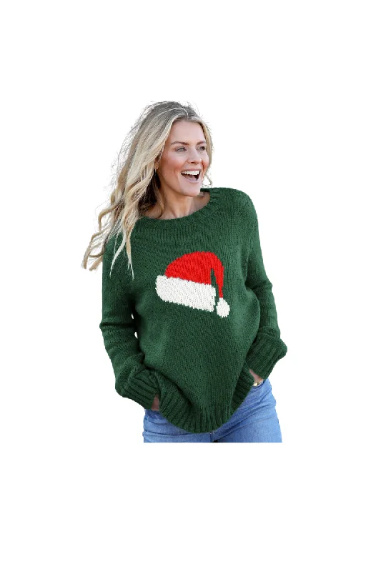 CrewneckstretchSanta Hat Crew Sweater