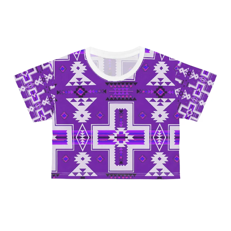 CroptopcustomPurple native print Crop Tee (AOP)