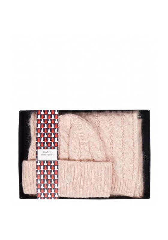 Tommy Hilfiger Timeless Scarf and Beanie Giftset, Pink