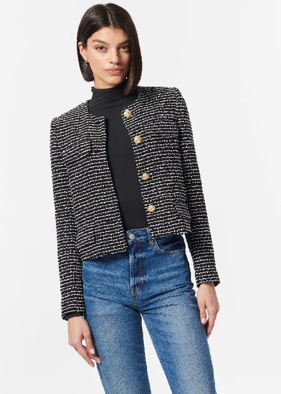 CroptopfabricRula Cropped Jacket Nautical Tweed