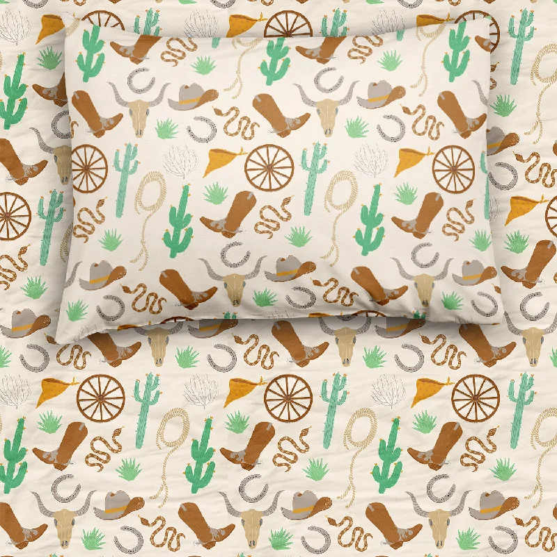 Caramel Ready to Rodeo Twin Sheet Set