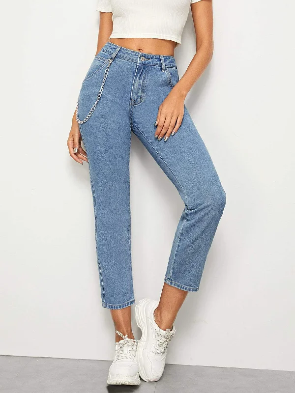 CroptopdataChain Detail Crop Carrot Jeans