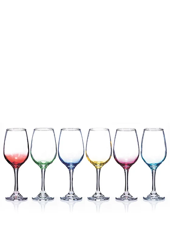 Newgrange Living Gradual Rainbow Wine Glass Set of 6, Multicoloured