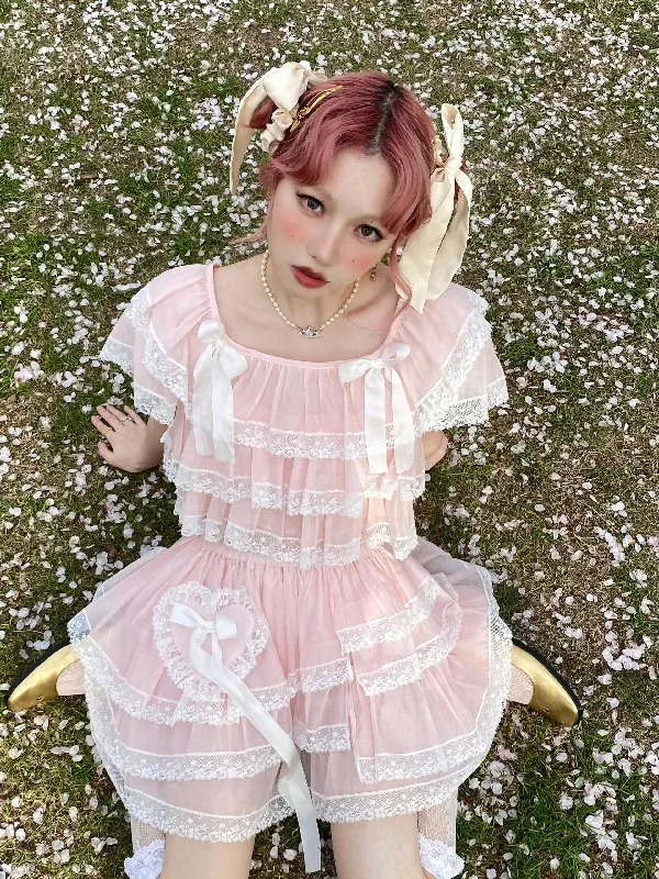 Croptopfan[August Unicorn] The blooming dream crop top and skirt set