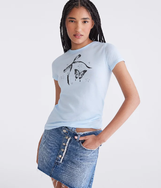 Formal T-ShirtsAeropostale Butterfly Bow Stars Graphic Tee