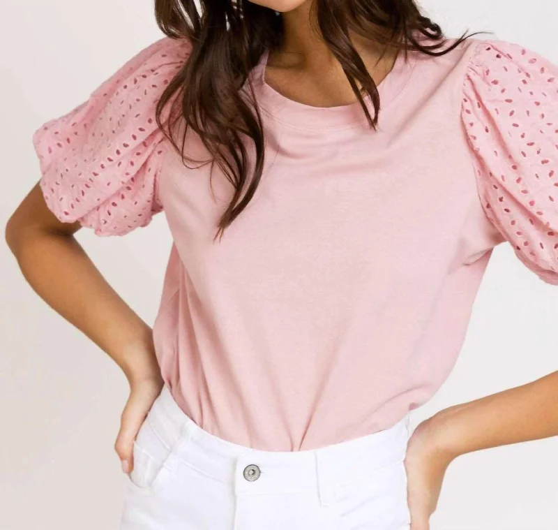 Sleep T-ShirtsAnusha Puff Sleeve Tee In Blush