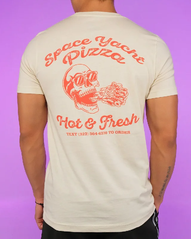 Striped T-ShirtsSpace Yacht Hot & Fresh Pizza Tee