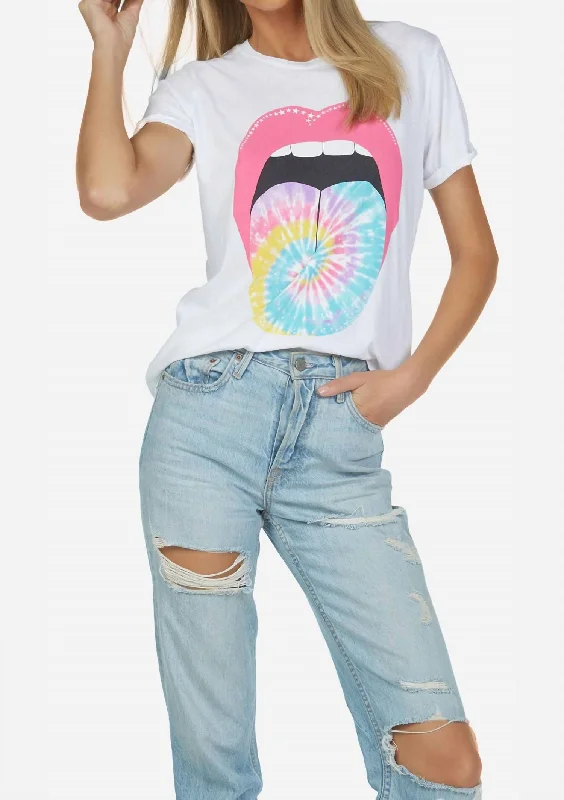 Zippered T-ShirtsEdda Tie Dye Tee In White