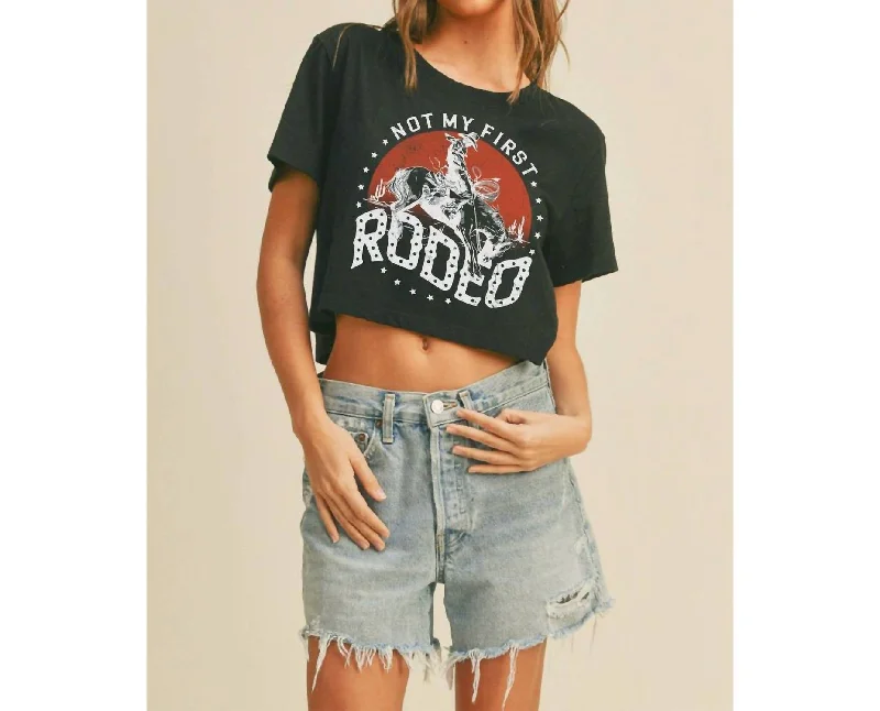 Compression T-ShirtsNot My First Rodeo Cowboy Graphic Tee In Black