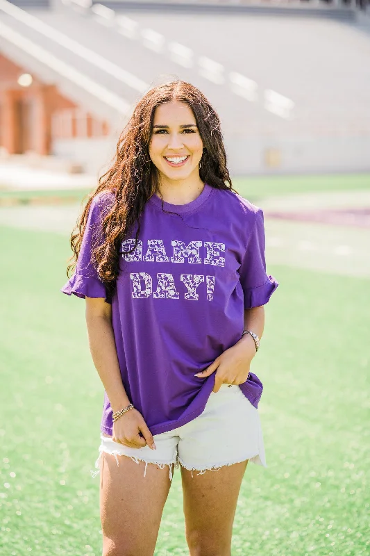 Urban T-ShirtsPurple & White Game Day Spirit Tee by Layerz