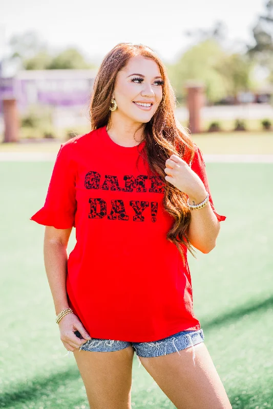 Hip-Hop T-ShirtsRed & Black Game Day Spirit Tee by Layerz