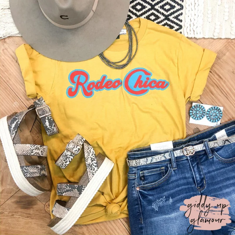 Hooded T-ShirtsRodeo Chica Vintage Graphic Tee in Mustard Yellow