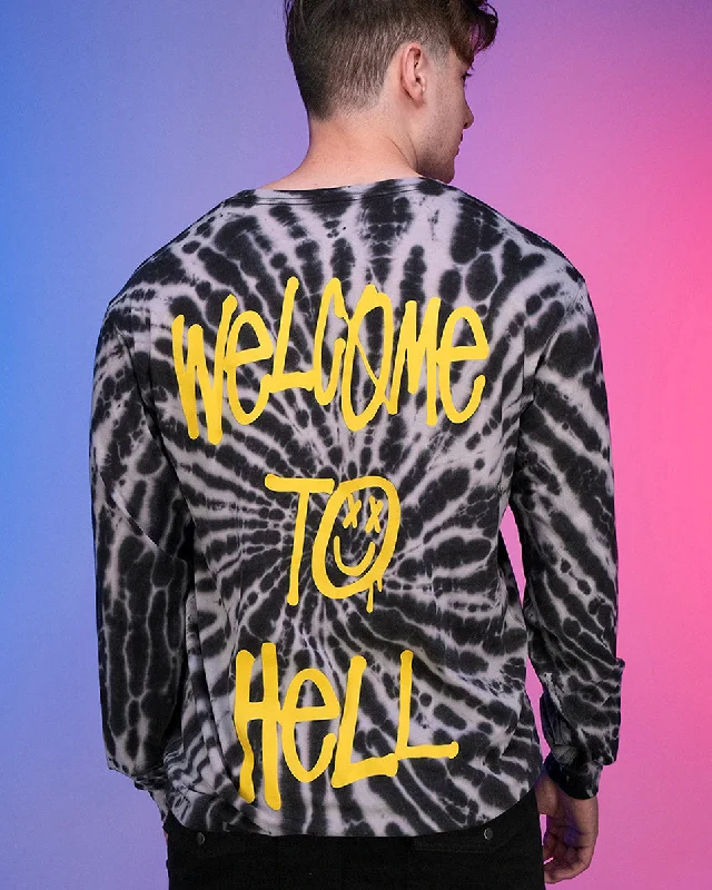 Vintage T-ShirtsSpace Yacht Welcome to Hell Black Cloud Tie Dye Tee