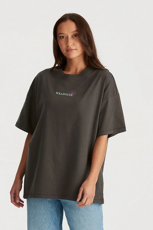 Hemp T-ShirtsSpiralling Boxy Slouch Tee | Slate