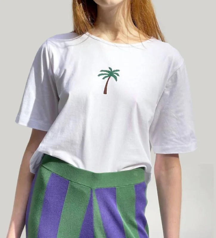 Fringed T-ShirtsThe Palm Tree Baja Tee In White