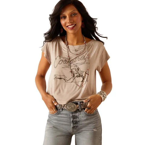 Lace-Up T-ShirtsWomen's Cowgirls S/S Tee - Savannah Heather